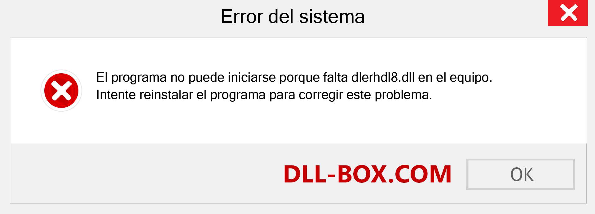 ¿Falta el archivo dlerhdl8.dll ?. Descargar para Windows 7, 8, 10 - Corregir dlerhdl8 dll Missing Error en Windows, fotos, imágenes